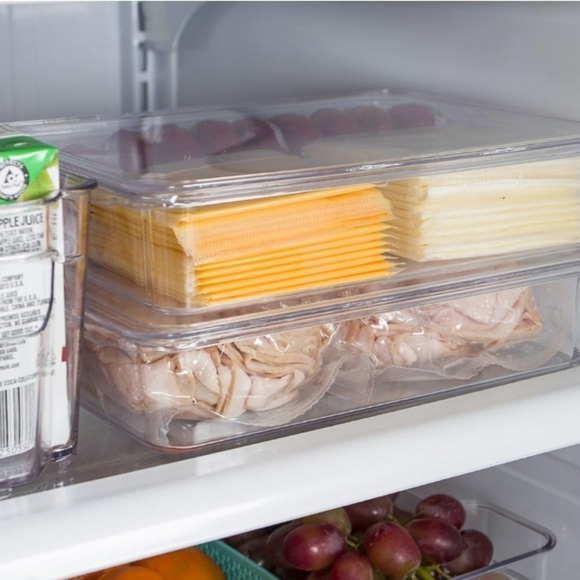 Kitchen Spaces Clear Plastic Storage Bins - 12 oz, BPA-Free, 8.7x3.5x6.8, 2-Pack - Picture 7 of 10